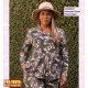 Chaqueta Punto Flores Negro