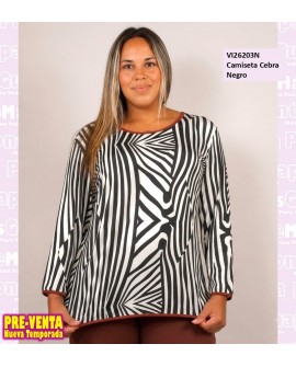 Camiseta Cebra Negro