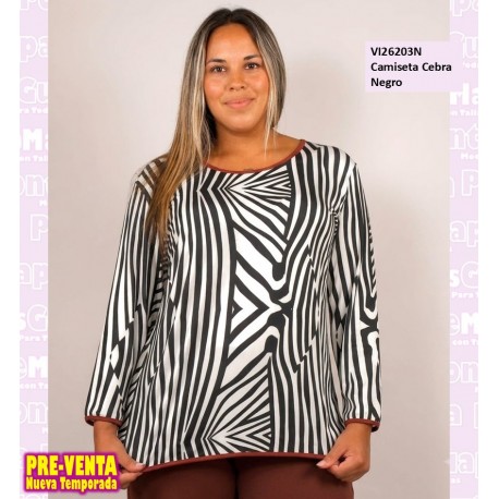 Camiseta Cebra Negro