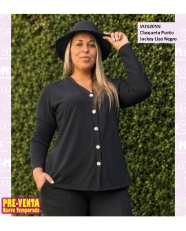 Chaqueta Punto Jockey Lisa Negro