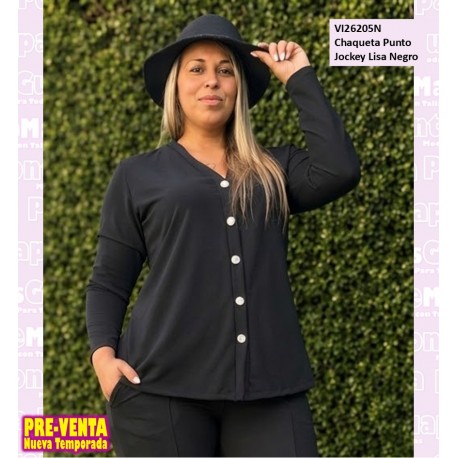 Chaqueta Punto Jockey Lisa Negro