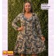 Vestido Punto Flores Negro