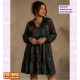 Vestido Punto Flores Petroleo