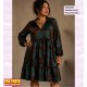Vestido Punto Flores Petroleo