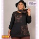 Camiseta Cuadros y Cuello Marron