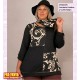 Camiseta Cuadros y Cuello Negro
