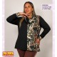 Camiseta Hojas y Cuello Negro