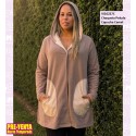 Chaqueta Peluda Capucha Camel