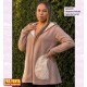 Chaqueta Peluda Capucha Camel