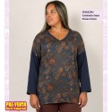 Camiseta Gasa Flores Unico