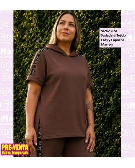 Sudadera Tejido Eros y Capucha Marron