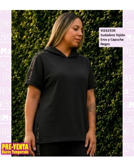 Sudadera Tejido Eros y Capucha Negro