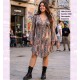 Vestido Midi Estampado Serpiente