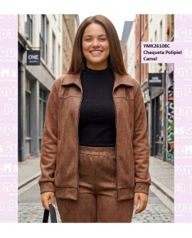 Chaqueta Polipiel Camel