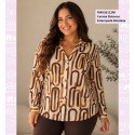 Camisa Botones Estampada Mostaza