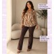 Camisa Botones Estampada Mostaza