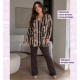 Camisa Botones Estampada Negra