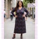Vestido Cruzado Estampado Negro