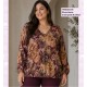 Blusa Goma Estampado Burdeos