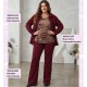 Blusa Goma Estampado Burdeos