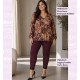 Blusa Goma Estampado Burdeos