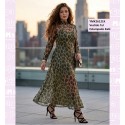 Vestido Tul Estampado Kaki