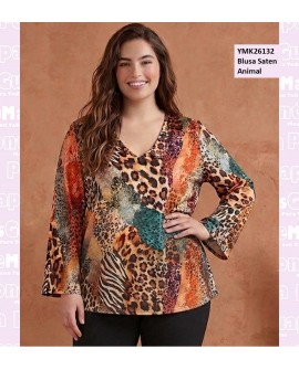 Blusa Saten Animal