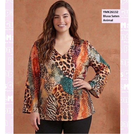 Blusa Saten Animal