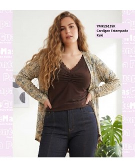 Cardigan Estampado Kaki