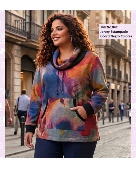 Jersey Estampado Coord Negro Colores