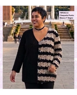 Chaqueta Punto Blanco Y Negro