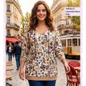 Camiseta Flores Beig