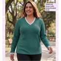 Jersey Cuello Batista Bordada Verde