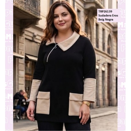 Sudadera Eros Beig Negra