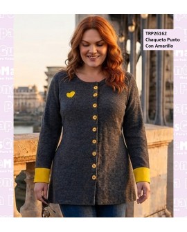 Chaqueta Punto Con Amarillo