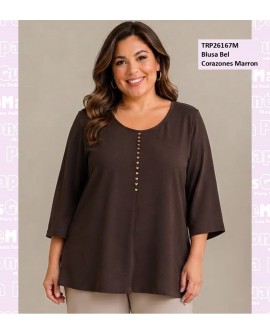 Blusa Bel Corazones Marron
