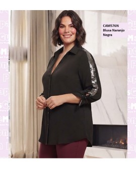 Blusa Naranjo Negra