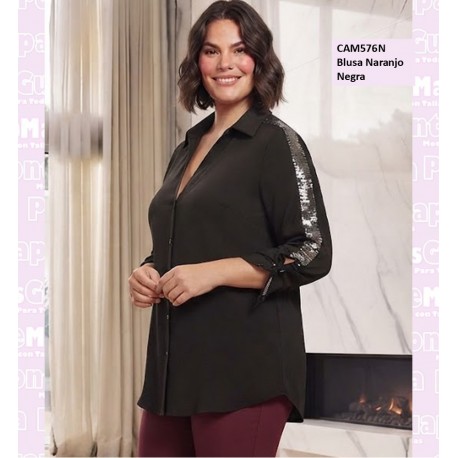 Blusa Naranjo Negra