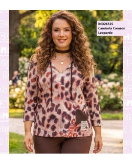 Camiseta Corazon Leopardo