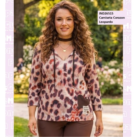 Camiseta Corazon Leopardo