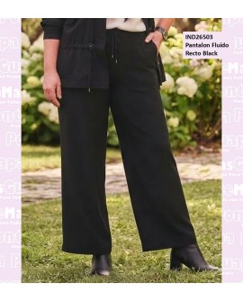 Pantalon Fluido Recto Black