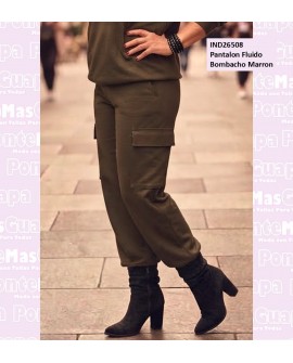 Pantalon Fluido Bombacho Marron