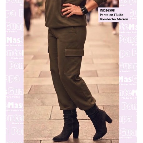 Pantalon Fluido Bombacho Marron